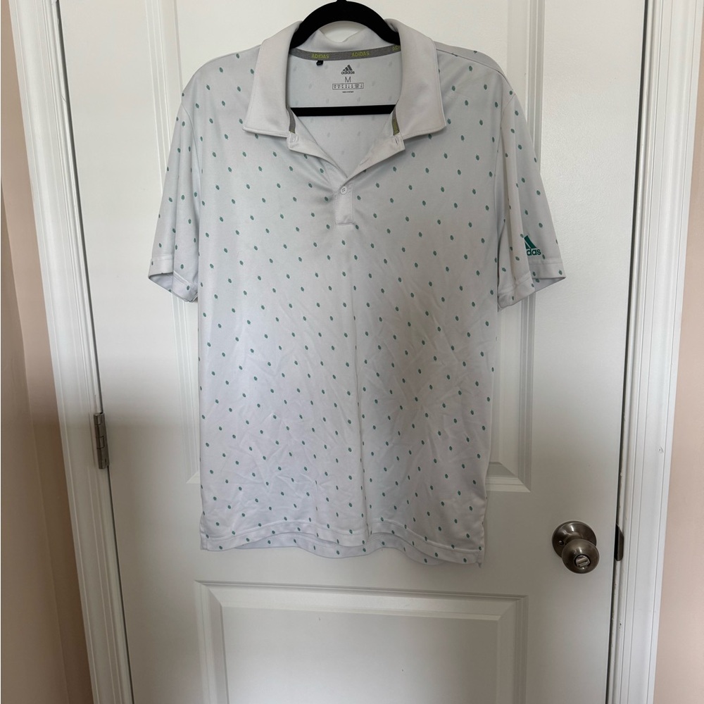 Adidas White Polo with Teal Details